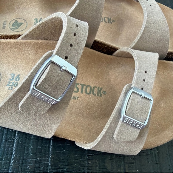 Birkenstock Birkis Sydney Womens Size 36 Vegan Gray Taupe - Picture 12 of 13